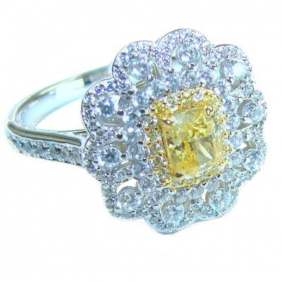 1.10 carat yellow Sapphire .925 Sterling Silver brilliantly handcrafted ring s. 7 1/4