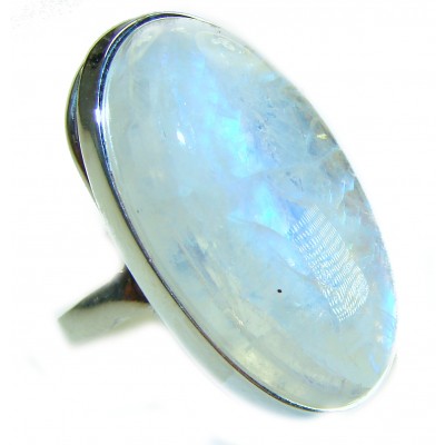 Top quality AAA+ quality Rainbow Moonstone .925 Sterling Silver handmade ring s. 7