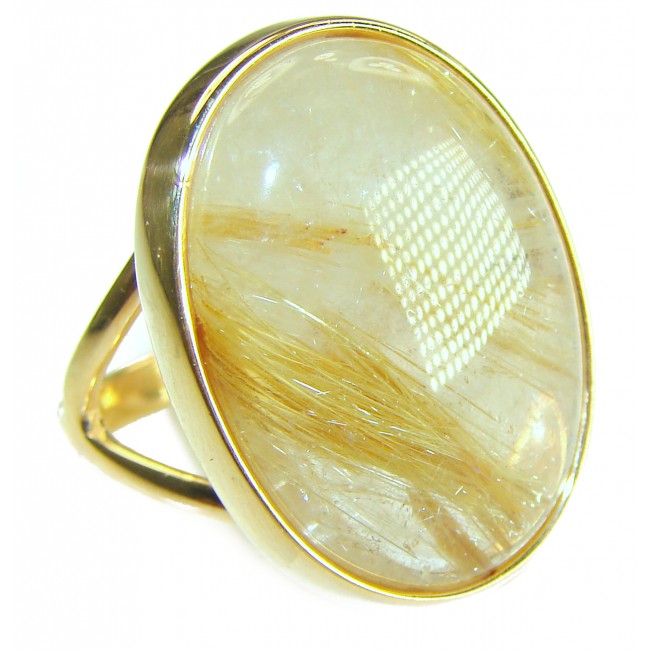 Incredible Design Golden Rutilated Quartz 14K Gold over .925 Sterling Silver handcrafted necklace