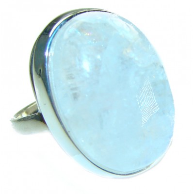 Rainbow Moonstone .925 Sterling Silver handmade ring s. 6 1/2