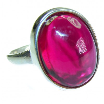 Passion 11.5 carat Ruby .925 Sterling Silver handcrafted Ring size 7 1/2