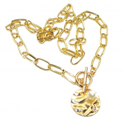 Giovanna - pearl 10K Gold over .925 Sterling Silver handcrafted necklace