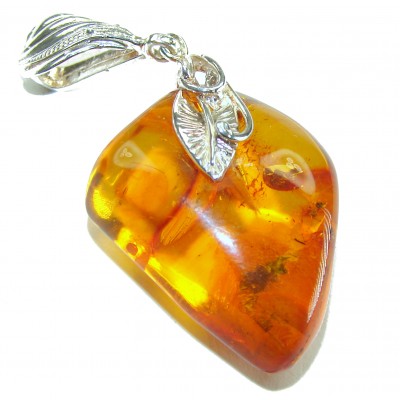 Fabulous Baltic Amber .925 Sterling Silver handmade Pendant