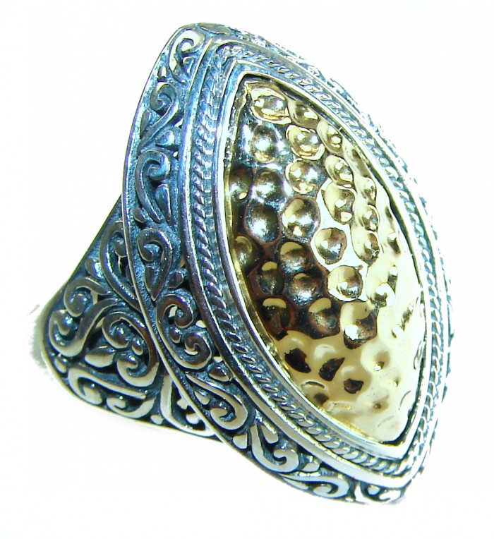 Precious - Bali made 2 tones .925 Sterling Silver handcrafted Ring s. 10