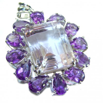 Mademoiselle - Vintage Design 45.4 CARAT Amethyst .925 Sterling Silver handcrafted Pendant