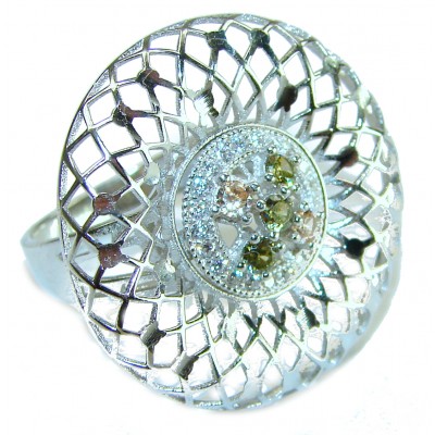 1.8 carat yellow Sapphire .925 Sterling Silver brilliantly handcrafted ring s. 8