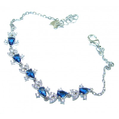 Luxurious 5.9 carat White Sapphire .925 Sterling Silver handcrafted Bracelet