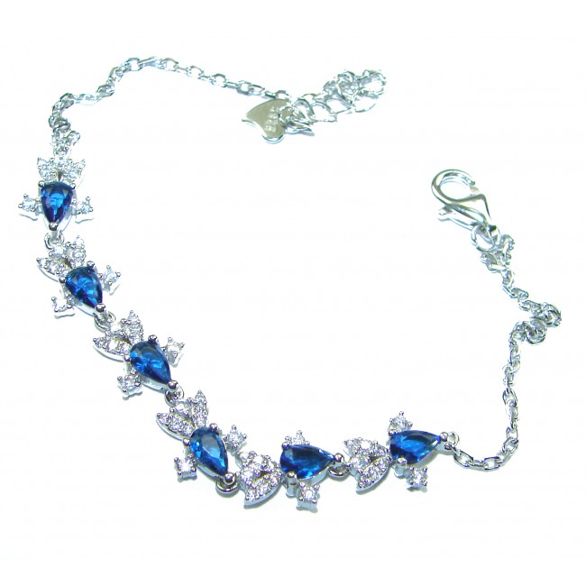Luxurious 5.9 carat White Sapphire .925 Sterling Silver handcrafted Bracelet