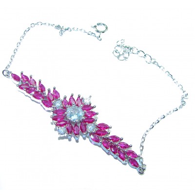 Tiffany - Luxurious natural 26.5 carat Ruby .925 Sterling Silver Statement Bracelet