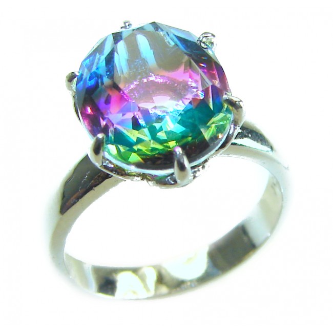 6.8 carat Brazilian Tourmaline .925 Sterling Silver Perfectly handcrafted Ring s. 6