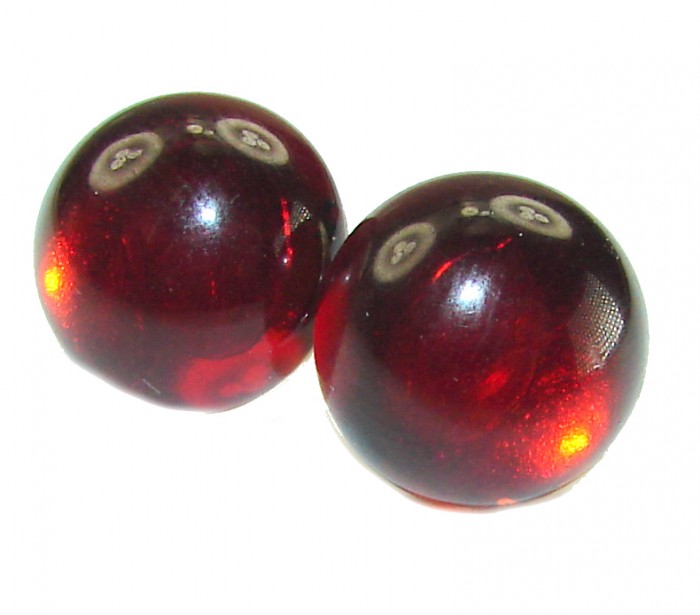 Natural Cognac Amber .925 Sterling Silver handmade earrings