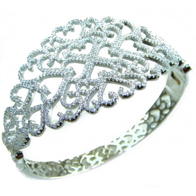 A Million Stars 28.8 carat White Sapphire .925 Sterling Silver Statement Bracelet / Cuff