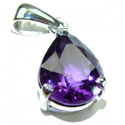 Vintage Design 5.4 CARAT Amethyst .925 Sterling Silver handcrafted Pendant