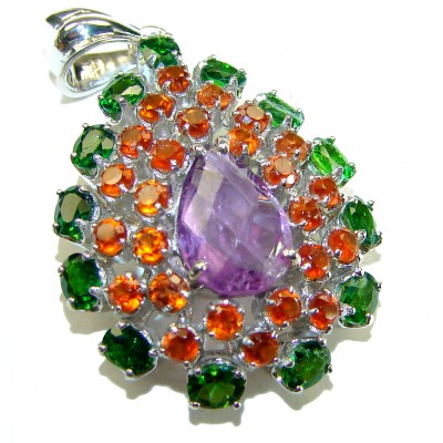 Purple Velvet - authentic 16.7 carat Amethyst .925 Sterling Silver handcrafted Pendant