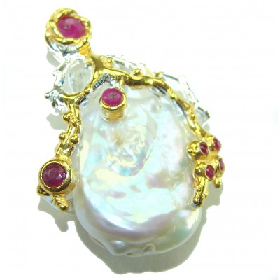 Genuine Blister Pearl 14K Gold over .925 Sterling Silver handcrafted Pendant