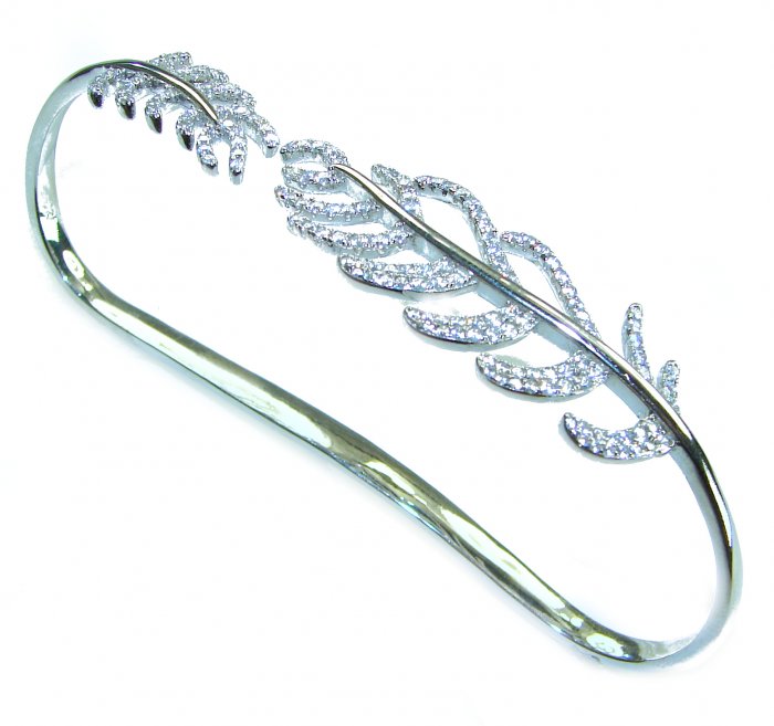 Fancy White Topaz .925 Sterling Silver handcrafted Statement Italy made Bracelet - video