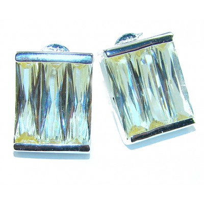 Cubic Zirconia .925 Sterling Silver handmade earrings