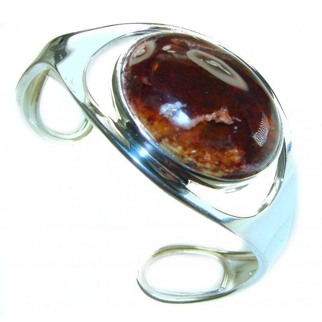 Sahara dunes 47.4 carat Mexican Opal handmade .925 Sterling Silver Bracelet / Cuff
