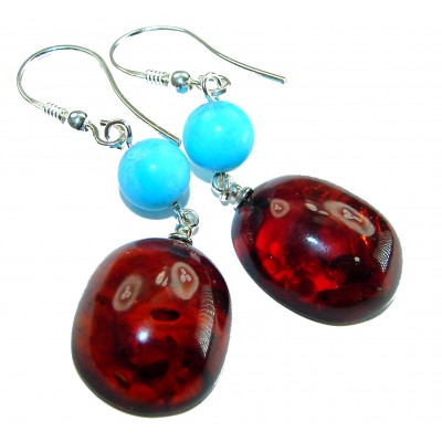 Golden Honey Drops authentic Baltic Amber .925 Sterling Silver earrings