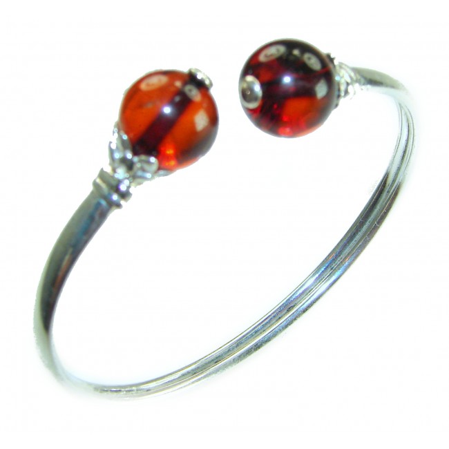 Golden Butterfly Genuine Baltic Amber .925 Sterling Silver handamde Bracelet