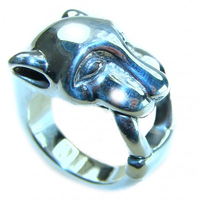 Cheetah .925 Sterling Silver handmade Statement Ring s. 6