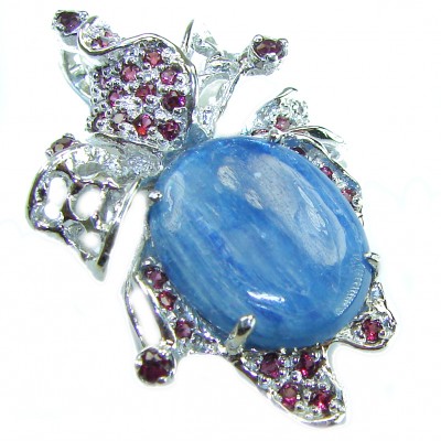 Authentic 31.2 carat African Kyanite Ruby .925 Sterling Silver handmade pendant
