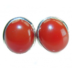 Sublime Orange Carnelian .925 Sterling Silver handmade earrings