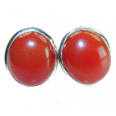 Sublime Orange Carnelian .925 Sterling Silver handmade earrings