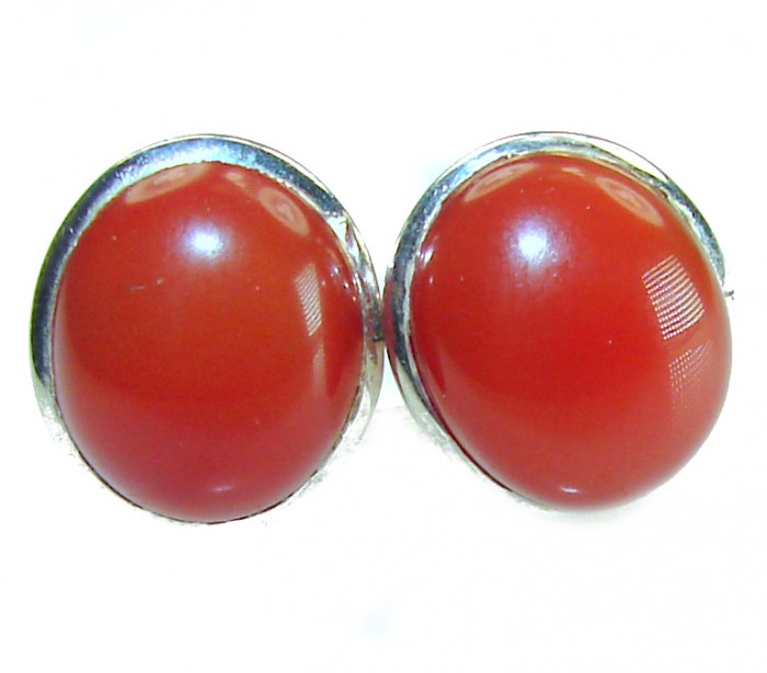 Sublime Orange Carnelian .925 Sterling Silver handmade earrings