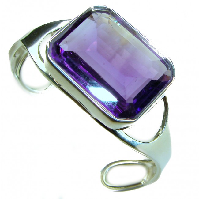 Prodigy - Real Treasure- Genuine 55.6 CARAT Amethyst .925 Sterling Silver handcrafted Bracelet / Cuff