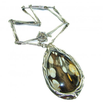 Genuine Petrified Palm Wood .925 Sterling Silver handcrafted necklace