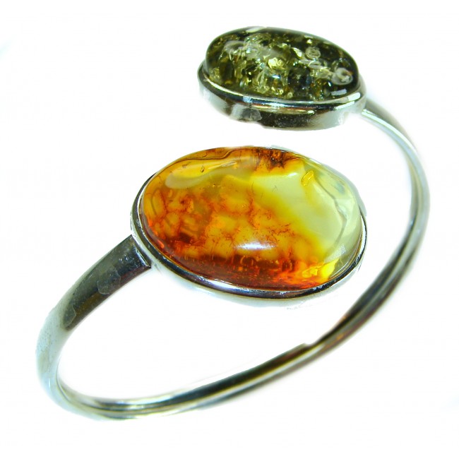 Vintage Design Genuine 29.5 carat faceted Baltic Amber .925 Sterling Silver handmade Bracelet