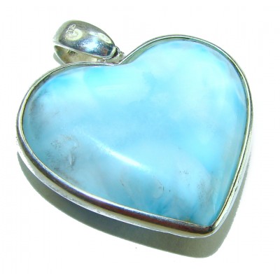 Angel's Heart amazing quality Larimar .925 Sterling Silver handmade pendant