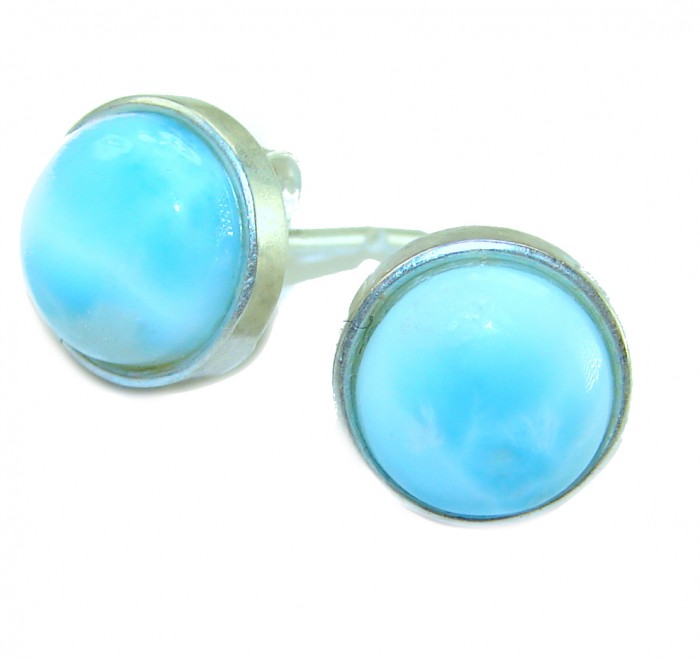 Caribbean Beauty Genuine Blue Larimar .925 Sterling Silver handmade earrings