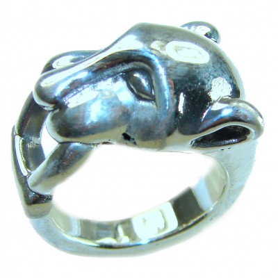 Cheetah .925 Sterling Silver handmade Statement Ring s. 6 3/4
