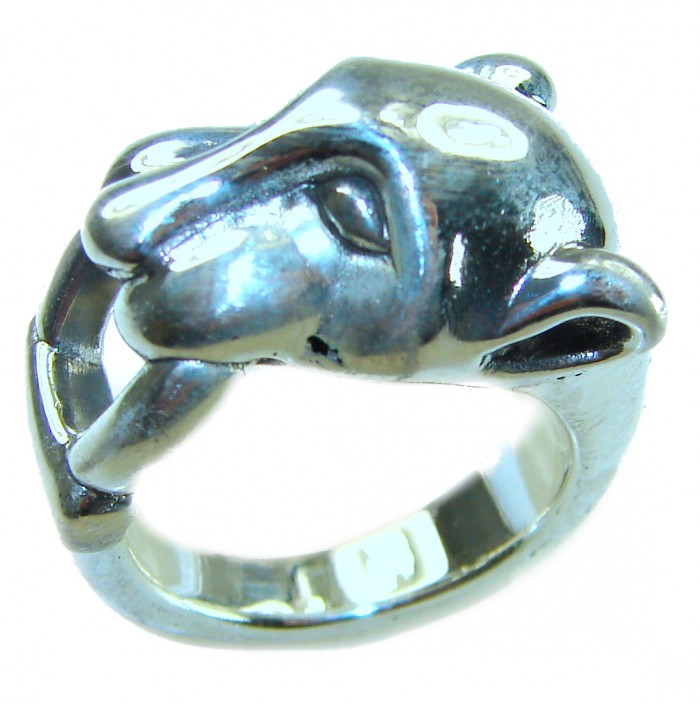 Cheetah .925 Sterling Silver handmade Statement Ring s. 6 3/4