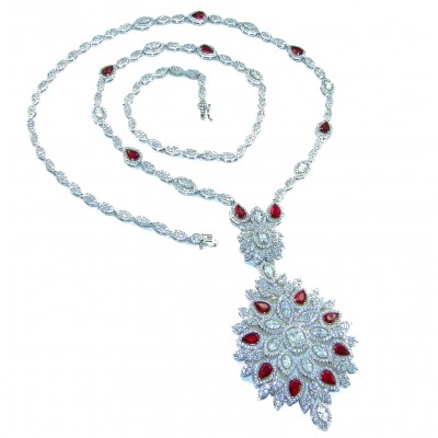 Luxurious - "Affair of the Diamond" - marquise cut 157.9 carat White Topaz .925 Sterling Silver handcrafted Necklace; 28 inches long