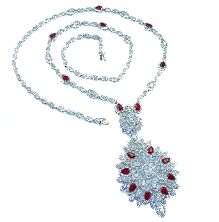 Luxurious - "Affair of the Diamond" - marquise cut 157.9 carat White Topaz .925 Sterling Silver handcrafted Necklace; 28 inches long