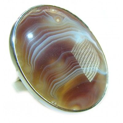 Simplicity Scentic Montana Agate .925 Sterling Silver Ring s. 8