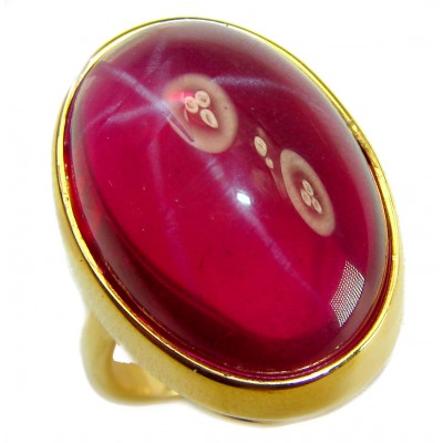 Bellezza Genuine 36.5 CARAT Star Ruby .925 Sterling Silver Large Statement Ring size 8