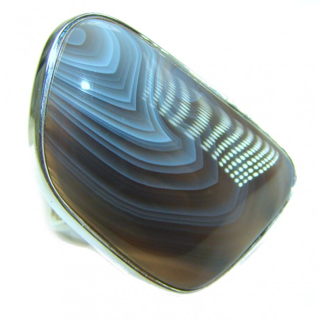 Simplicity Scentic Montana Agate .925 Sterling Silver Ring s. 8