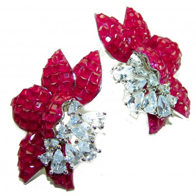 Giovanna - Authentic 22.9 carat Ruby .925 Sterling Silver handcrafted earrings