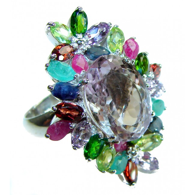 Isabella 15.5 carat autentic Ametrine .925 Sterling Silver handmade Ring s. 9