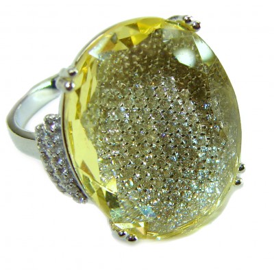 Emma 18.5 carat authentic Citrine .925 Sterling Silver Handcrafted Ring size 6