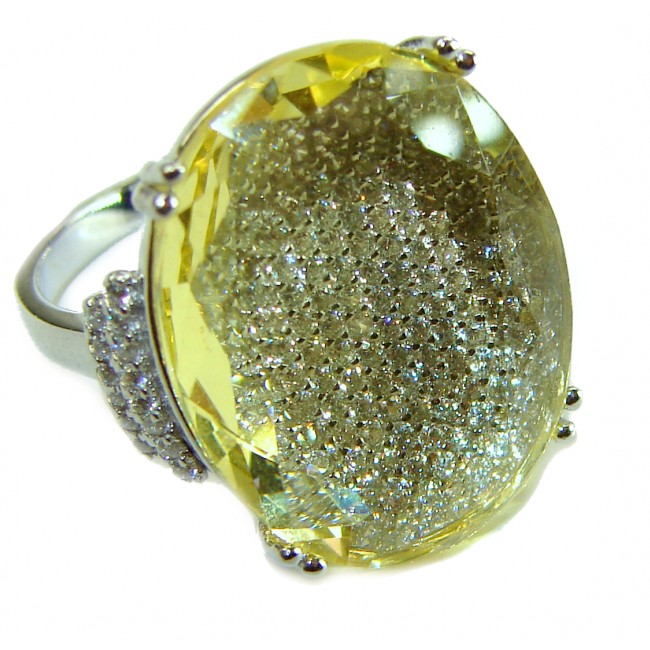 Emma 18.5 carat authentic Citrine .925 Sterling Silver Handcrafted Ring size 6