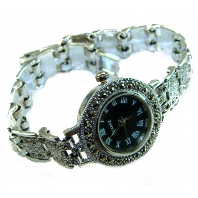 Precious Marcasite .925 Sterling Silver handmade Bracelet Watch