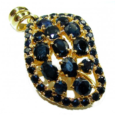 Melody - Vintage Design 10.4 CARAT Sapphire 18K Gold over .925 Sterling Silver handcrafted Pendant