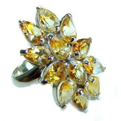 Maria - Magnificent 29.5 carat Golden - yellow Montana Sapphire .925 Sterling Silver handcrafted Ring size 8