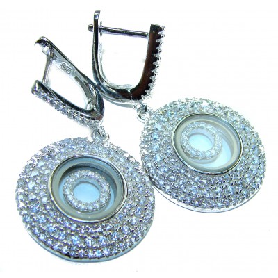 Floating Memories 4.5 carat White Sapphire .925 Sterling Silver Handcrafted earrings