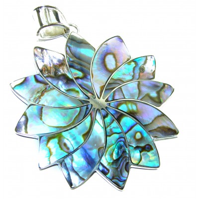Gift of the Sea Natural Rainbow Abalone .925 Sterling Silver handmade Pendant